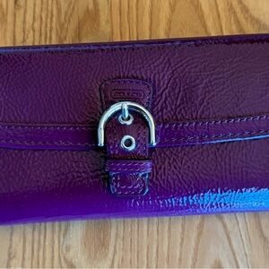 Coach purple leather large wallet